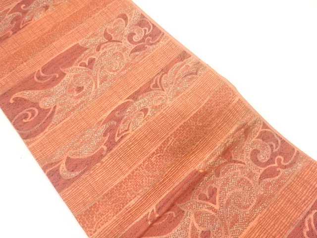JAPANESE KIMONO / NAGOYA OBI / SILK / WOVEN LEAVES